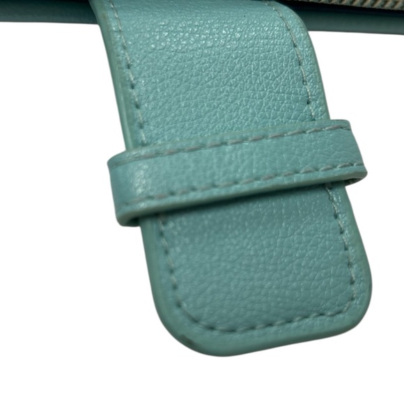 Vera Bradley Zip Around Wristlet Wallet Quilted Paisley Blue Green Teal - Picture 3 of 4